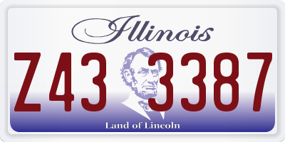 IL license plate Z433387