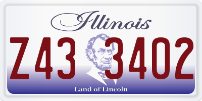 IL license plate Z433402