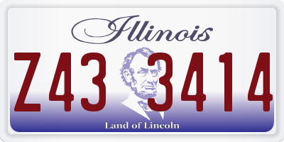 IL license plate Z433414
