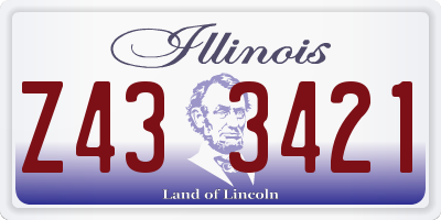 IL license plate Z433421