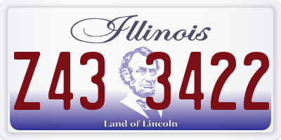 IL license plate Z433422