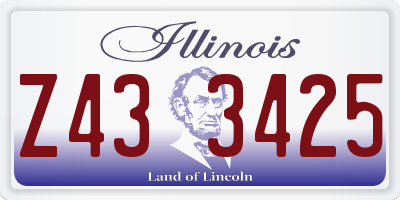 IL license plate Z433425