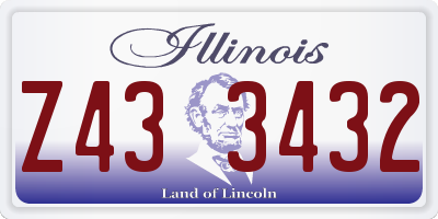 IL license plate Z433432