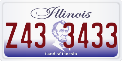 IL license plate Z433433
