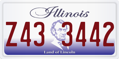 IL license plate Z433442