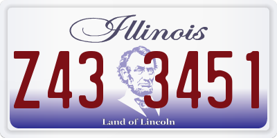 IL license plate Z433451