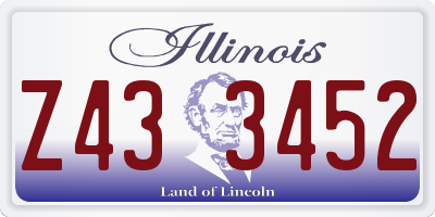 IL license plate Z433452