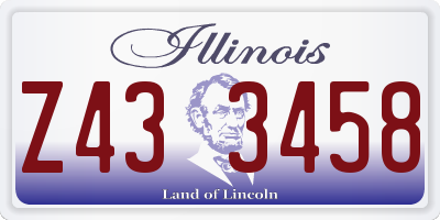 IL license plate Z433458