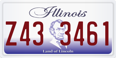 IL license plate Z433461