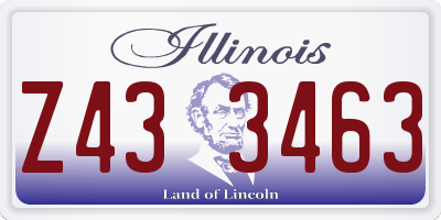 IL license plate Z433463