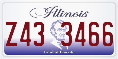 IL license plate Z433466