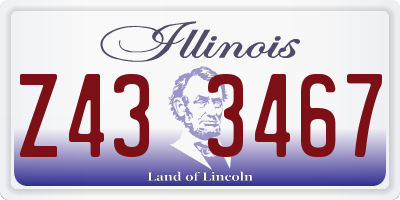 IL license plate Z433467