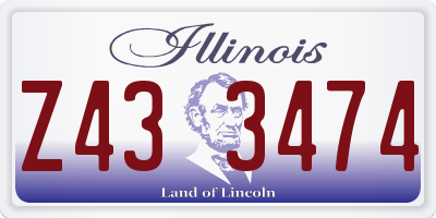 IL license plate Z433474