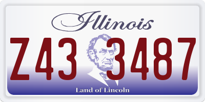 IL license plate Z433487