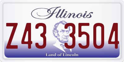 IL license plate Z433504