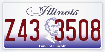 IL license plate Z433508