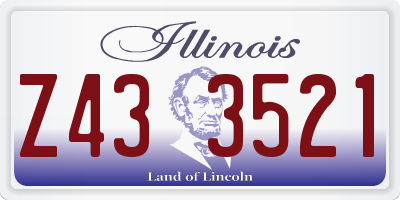 IL license plate Z433521