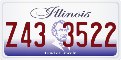 IL license plate Z433522