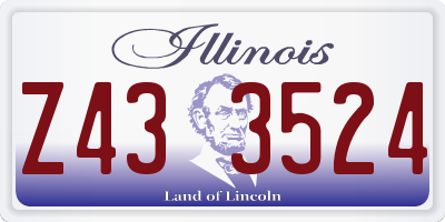 IL license plate Z433524
