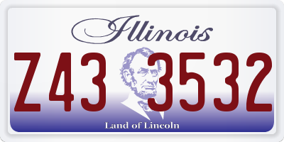 IL license plate Z433532