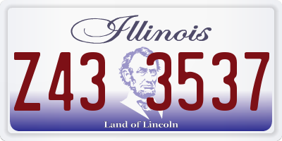 IL license plate Z433537