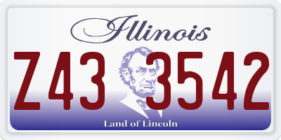 IL license plate Z433542