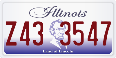 IL license plate Z433547