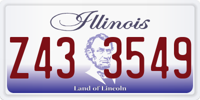 IL license plate Z433549