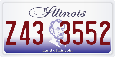 IL license plate Z433552