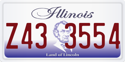 IL license plate Z433554