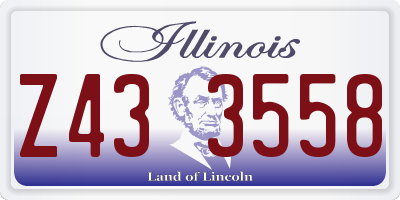 IL license plate Z433558