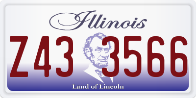 IL license plate Z433566