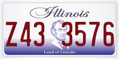 IL license plate Z433576