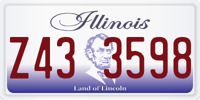 IL license plate Z433598
