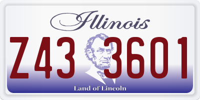 IL license plate Z433601