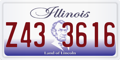 IL license plate Z433616