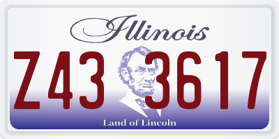 IL license plate Z433617