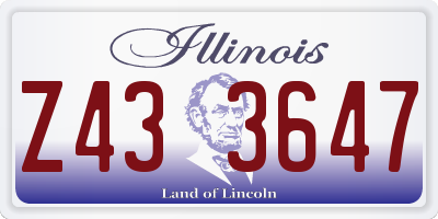 IL license plate Z433647