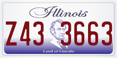 IL license plate Z433663