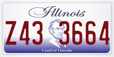 IL license plate Z433664