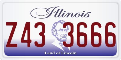 IL license plate Z433666