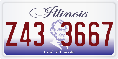 IL license plate Z433667