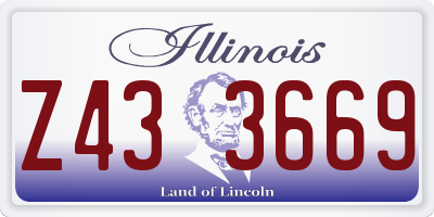 IL license plate Z433669