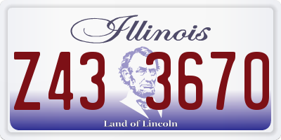 IL license plate Z433670