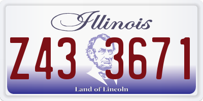 IL license plate Z433671