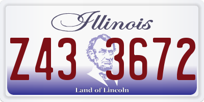 IL license plate Z433672