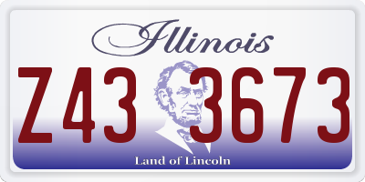 IL license plate Z433673