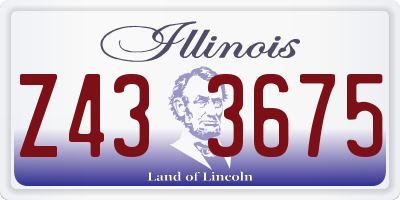 IL license plate Z433675