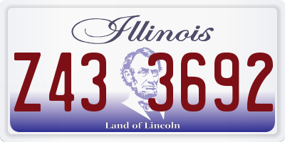 IL license plate Z433692