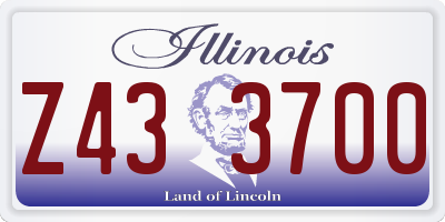 IL license plate Z433700